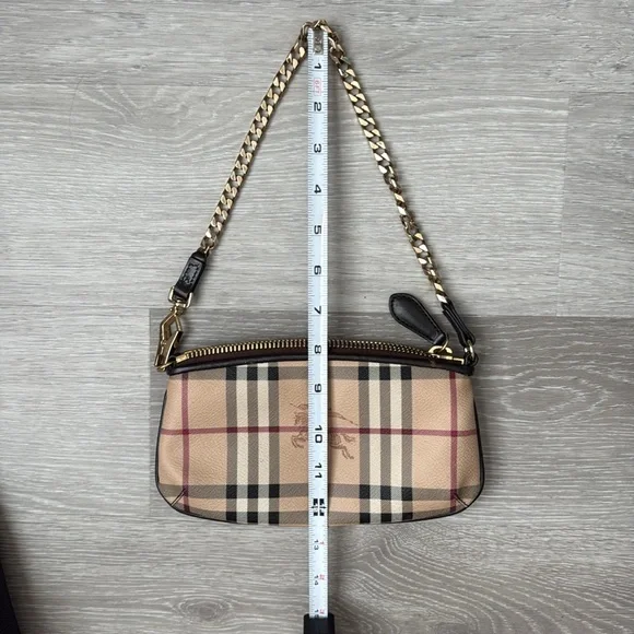 Burberry Haymarket Check Clara Pochette in Chocolate | EUC - Picture 7 of 12